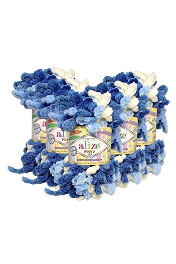 Alize 5 Pieces 5884 Puffy Color Hand Knitting Yarn Baby Blanket Slippers Scarf Cardigan Yarn