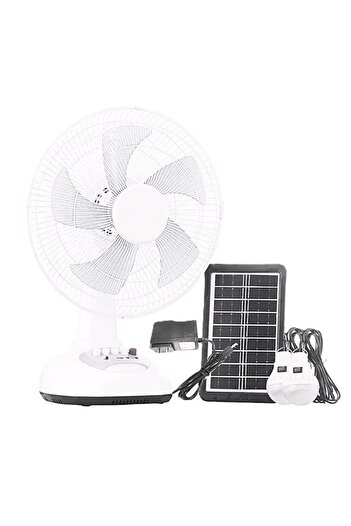 Micro Plus 12 Inch Energy Saving Rechargeable Solar Powered Table Fan with Solar Panel