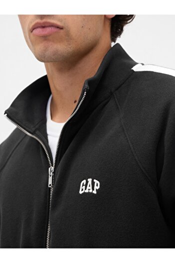 GAP Erkek Siyah VintageSoft Tam Fermuarlı Track Ceket