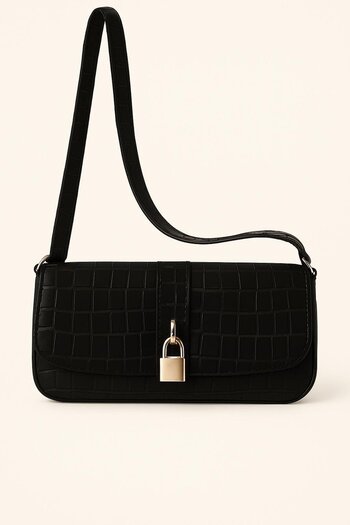 HAKKE Women's Crocodile Skin Look Shoulder Bag
