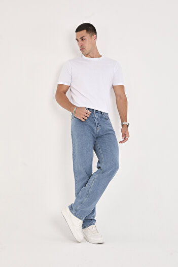 Noxter Men's Blue Baggy Denim Pants