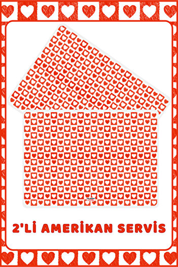 The Grade American Service Set of 2 Heart-Shaped Tableware and Home Decoration American Service Dinner Mat 42X28