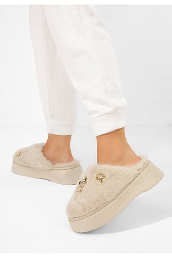 B T Shoes Παντόφλες με πλατφόρμα Versila μπεζ