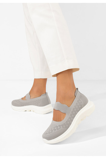 B T Shoes Balerini cu bareta Luisania gri