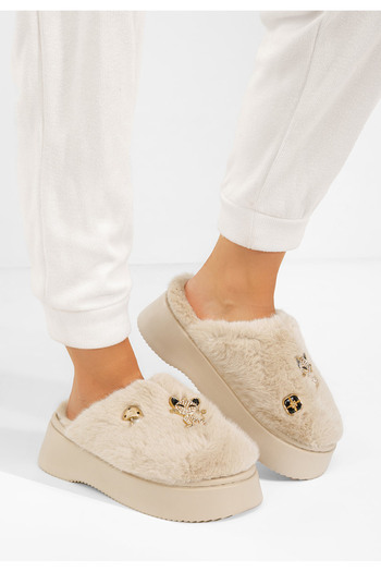 B T Shoes Παντόφλες με πλατφόρμα Versila μπεζ