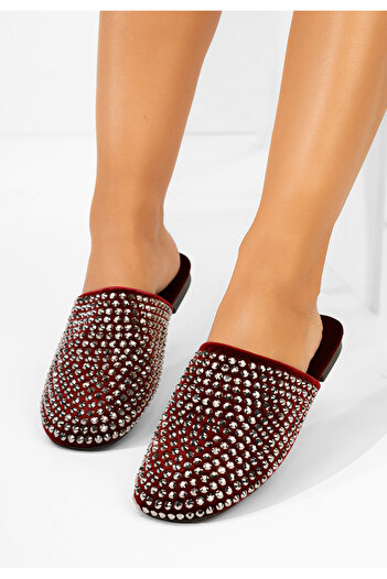 B T Shoes Bordové pantofle dámské Sirina