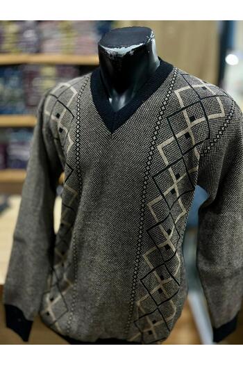 TCR Men's Knitwear V-Neck Patterned Sweater
