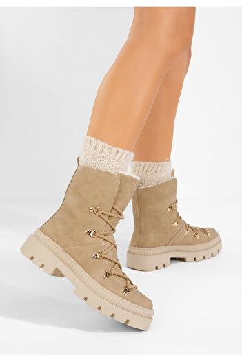 B T Shoes Χειμερινά Αρβυλάκια γυναικείες Solira χακι