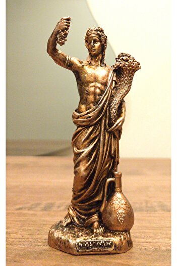 Antioch Art And Design Dionysos Biblo Neşe Ve Şarap Tanrısı 15,5 Cm Tasarım Mitolojik Heykel Ev Dekor Hediyelik Eşya