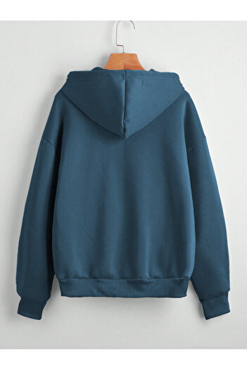 EVIus New York Printed Hooded Zippered Cardigan