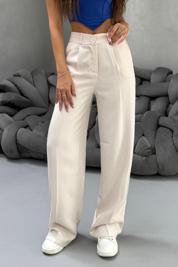 BİKELİFE Women's High Waist Wide Leg Loose Fit Casual Palazzo Pants