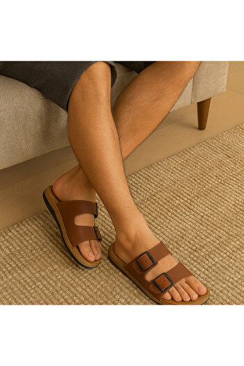 birrbazaar Men's Orthopedic Stitched Flexible Comfortable Double Monta Slippers