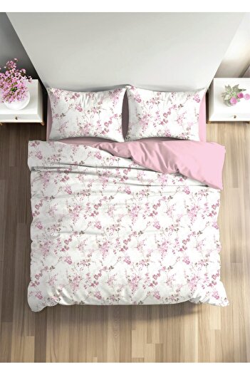 Cotton Box Fixbox Ranforce Double Size Fitted Sheet Duvet Cover Set Flair Pink
