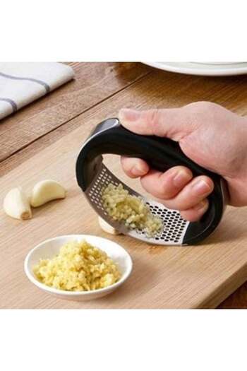 OEM Presă manuală de usturoi din metal cu mâner ergonomic 10,7 x 5 x 7 cm