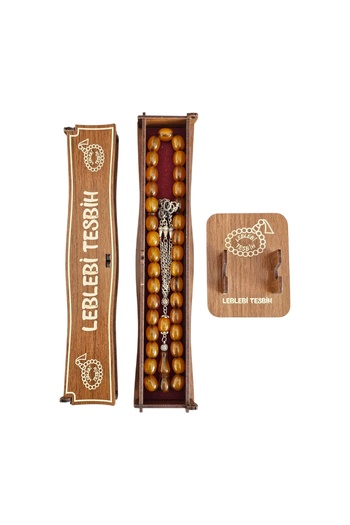 LEBLEBİ TESBİH Ottoman Imitation Large Size Crimped Amber Prayer Beads Lt1397
