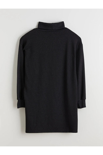 LC Waikiki Lcwaikiki Basicblack Turtleneck Oversize Women's Tunic