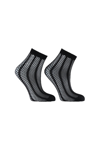 Desimo Black Stylish Patterned Socks for Women 3 Pairs