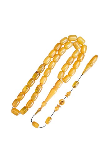 LEBLEBİ TESBİH 1 Ton of Prayer Beads Made from 109 Certificated Squeeze Amber Prayer Beads Lt1408