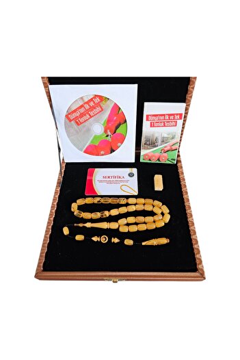 LEBLEBİ TESBİH 1 Ton of Prayer Beads Made from 109 Certificated Squeeze Amber Prayer Beads Lt1408
