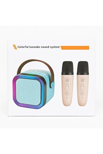 OEM Portable Karaoke System with 2 Wireless Microphones and LED Speaker – Bluetooth
