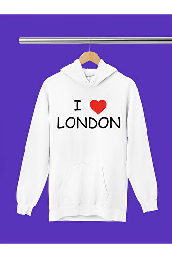 MAGORS I Love London Printed Cotton Long Sleeve Ribbed 3-Ply Hooded Sweatshirt