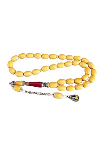 LEBLEBİ TESBİH Nakkaş İmameli Squeeze Amber Prayer Beads Lt1416