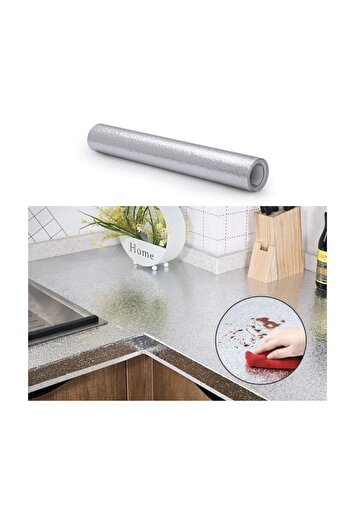 Online Home Market 10 Meters Self Adhesive Erasable Kitchen Countertop Sticker Foil Silver Color