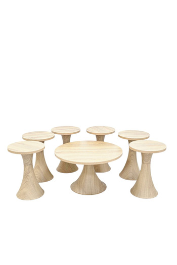 Tasamem Dafia 7-piece wooden tea table set