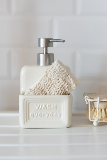 Dekorzdükkan Cream Ceramic Liquid Soap Dispenser- 04