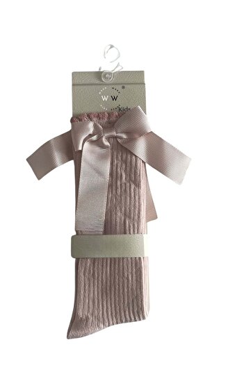 ww waka waka kids store Wawa Kids Girls' Knee High Socks with Bow - Cotton and Stylish Design