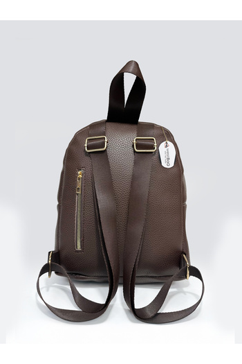 westbag Καφέ Unisex σακίδιο πλάτης με φερμουάρ από συνθετικό δέρμα με πολλά διαμερίσματα