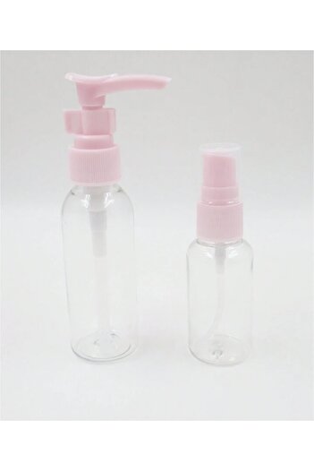 Generic Set of empty plastic spray bottles and mini cosmetics, perfect for travel or everyday use.