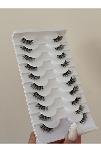 hulyabeauty GERÇEK SAÇ İPEK 10LU YARIM KİRPİK SETİ
