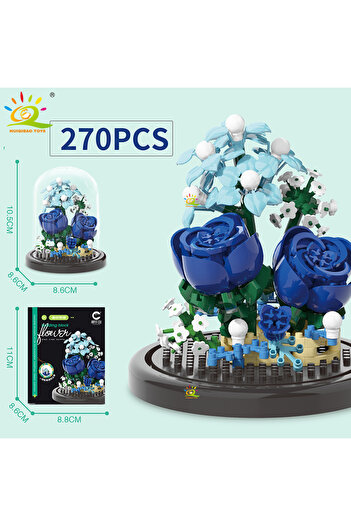 Choice1 NO.35 HUIQIBAO MOC Eternal Bouquet Display Box Micro Building Blocks Flower Model DIY Home Desk Plan