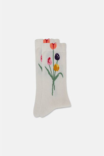 SUWEN Flower Pop Soket Çorap