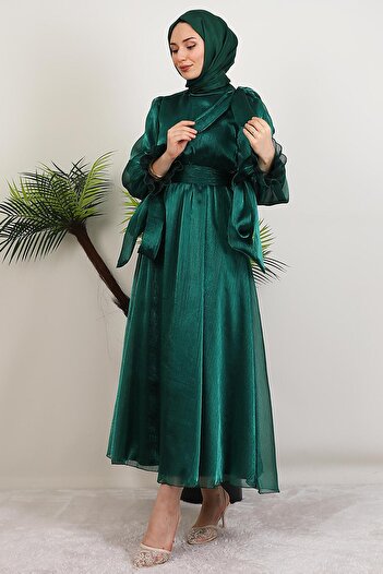 GİYZAMİLA Misha Hijab Dress Emerald