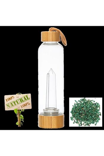 XTERRA Bottle with natural Aventurine crystals for water energizing | 550 ml