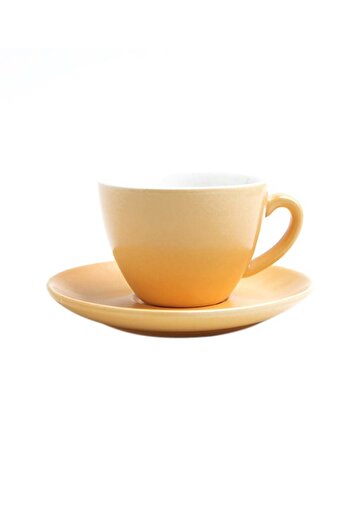Shuer Ceramic Coffee Cup And Saucer Matte Yellow