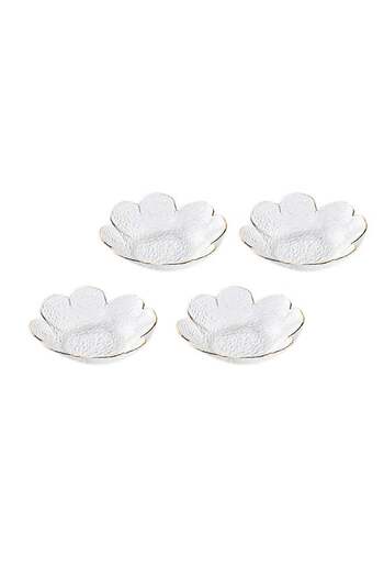 Shuer 4-Piece Household Glass Plate Clear 14.5 x 3.5cm