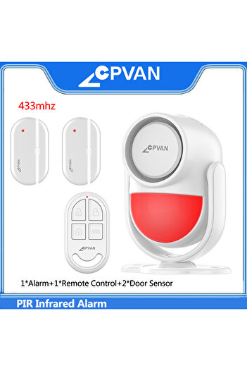 Choice1 white set C CPVAN PIR Infrared Motion Detector Alarm 120 high decibel Home burglar Alarm Motion Sens