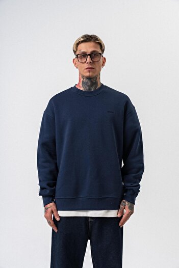 Respire Чоловічий одяг Детальний Basic Oversize Sweatshirt Синій