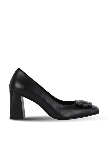 Bueno Shoes Black Leather Women's Heeled Shoes 39Wa2005