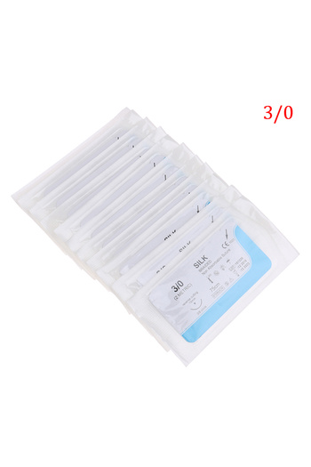 Choice1 B 12Pcs 2/0 3/0 4/0 5/0 Medical Needle Suture Nylon Monofilament Thread Suture Practice Kit Teachin.