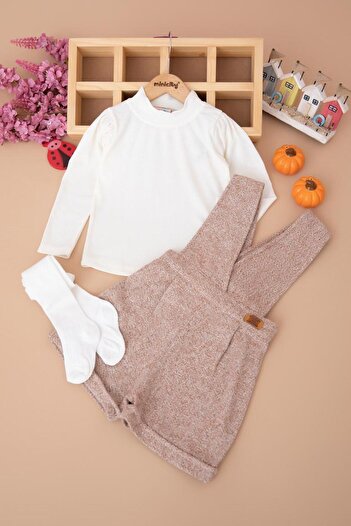 RAPAPA Girl's Salopet Set with Pantyhose |   3-Piece Combination 1552 V