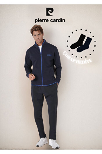 Pierre Cardin Men's Clothing Regular Fit Stand Collar Cotton & Lycra Tracksuit Set Ol.Pc.7120.001