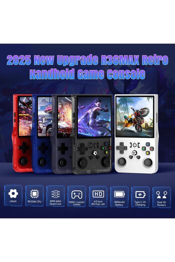 Generic R36MAX Handheld Gaming Console, 64GB Preloaded 18000+ Classic Video Games, 4.0" IPS Display, Linux S
