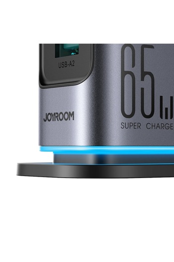 Joyroom JR-TCM02 Multiple Network Charger, 65W, 4 USB-C, 2 USB-A, 1.5m, Dark Gray