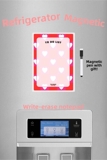 The Grade Summer Sil Pink Heart to Do List Blue Shopping List Magnetic Refrigerator Note Holder Kitchen Decoration