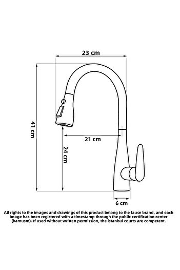Fause Spiral Sink Faucet Pull down 3 Function Brushed Gold Kte125-Bg