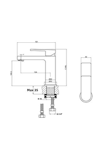 Fause Basin Mixer Piedra Brushed Nickel Klb122-Br